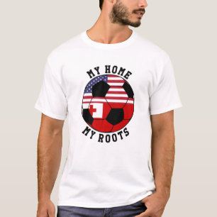Meine Zuhause My Roots Tonga Flag Soccer T-Shirt
