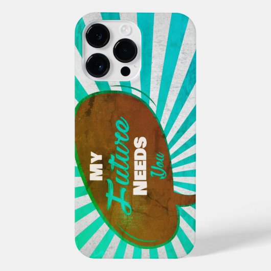 Meine Zukunft braucht Sie - Retro Blue Edition iPhone Hülle (Rückseite)