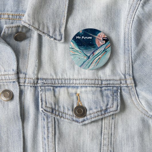 Meine zukünftige Zuhause im Weltraum Button (Beispiel)