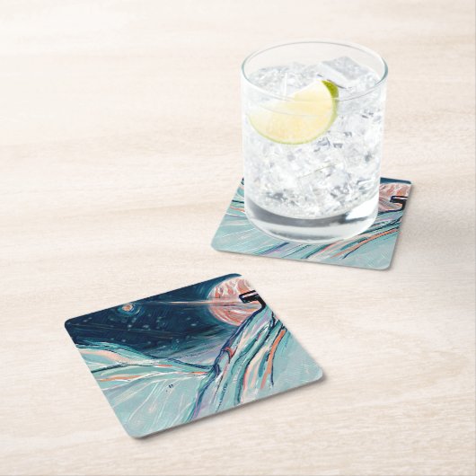 Meine zukünftige Zuhause im Weltraum Rechteckiger Pappuntersetzer (Vor Ort)