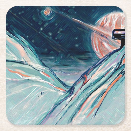 Meine zukünftige Zuhause im Weltraum Rechteckiger Pappuntersetzer (Vorderseite)