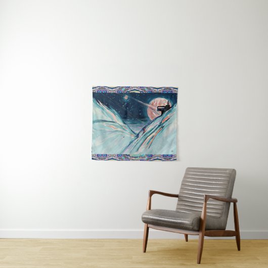 Meine zukünftige Zuhause im Weltraum Wandteppich (Beispiel (Horizontal))