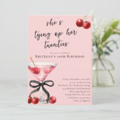 Meine zwanziger Jahre schließen Cherry Martini 30. Einladung (Stehend Vorderseite)