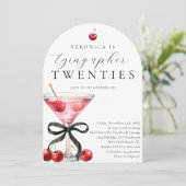 Meine zwanziger Jahre schließen Cherry Martini 30. Einladung (Stehend Vorderseite)