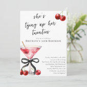 Meine zwanziger Jahre schließen Cherry Martini 30. Einladung (Stehend Vorderseite)