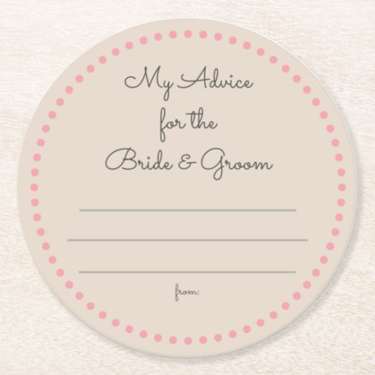 meine "zwei Cent" Runder Pappuntersetzer (Vorderseite)