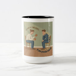 Meine zwei Cent Zweifarbige Tasse
