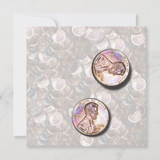 Meine zwei Cents wert (leuchtender Hintergrund) Einladung (Vorderseite)