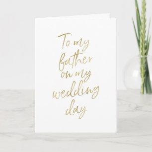 Meinem Vater zu meiner Hochzeit   Stylisch goldene Karte