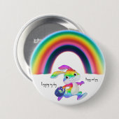 Meinen Tag Regenbogen genießen Button (Vorne & Hinten)