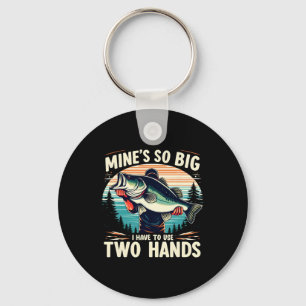 Meiner ist so groß, dass ich zwei Hände Vater fisc Schlüsselanhänger