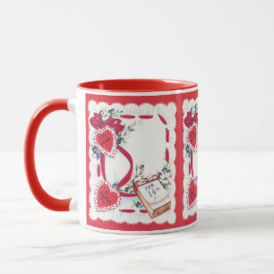 Meiner Lehrerin, Vintage Valentinstag Liebesherzen Tasse
