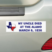 MEINES ONKEL DIED AT THE ALAMO - 1836 AUTOAUFKLEBER (Auf Auto)