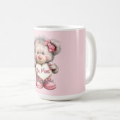 Meins Teddy mit Herzblumenstrauß Kaffeetasse (VorderseiteRechts)