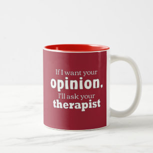Meinung frag Therapeut wf Zweifarbige Tasse