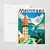 Meiringen, Dorf, Schweiz, Vintage Postkarte (Vorne/Hinten)