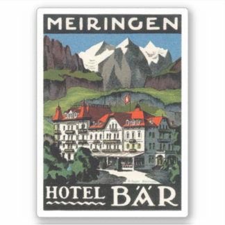 Meiringen Hotel Bar Aufkleber