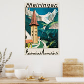 Meiringen, Reichenbach Aareschlucht, Skiposter Poster (Küche)