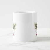 Meise auf Teetasse mit Preiselbeeren Jumbo-Tasse (Vorderseite)