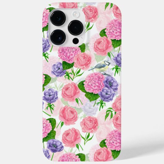 Meise und Blumen Case-Mate iPhone Hülle (Rückseite)