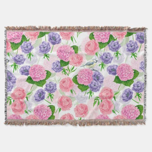 Meise und Blumen Decke (Vorderseite)
