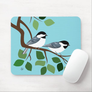 Meisen auf Ast Mousepad