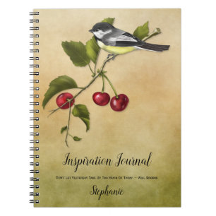 Meisen- und Kirschen-Inspirationsjournal Notizblock
