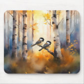 Meisensangvögel in einem Herbstwald Mousepad (Vorne)