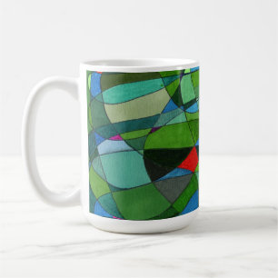 "Meist Grüntöne" Abstrakte Design-Tasse Kaffeetasse