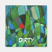 "Meist Grüntöne" Abstrakte Geschirrspüler Status M Magnet (Vorne)