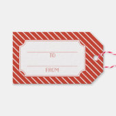 Meist Nice Red Strip Weihnachtsgeschenk Tag Geschenkanhänger (Vorderseite (Horizontal))