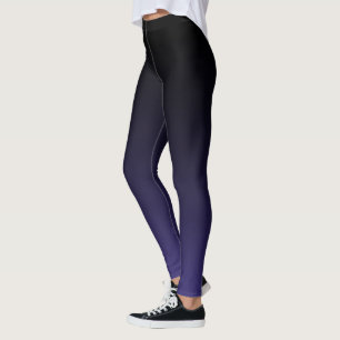 Meist schwarz bis Lila Ombre Farbbreite Leggings
