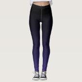 Meist schwarz bis Lila Ombre Farbbreite Leggings (Vorderseite)