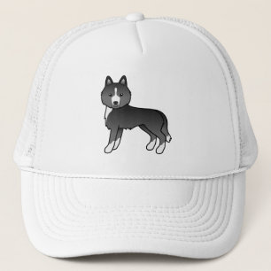 Meist schwarzer sibirischer Husky Niedlicher Carto Truckerkappe