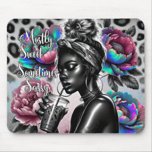 Meist süß manchmal sassy schwarzen Melanin Frau Mousepad