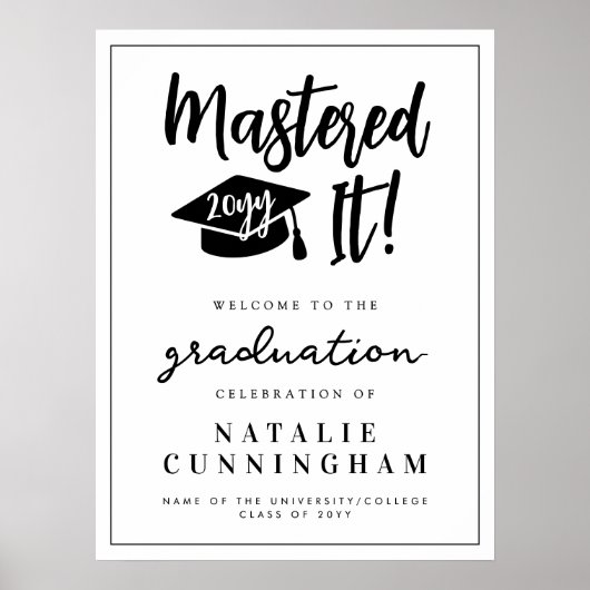 Meister-Abschluss Master Graduation Willkommen Poster (Vorne)