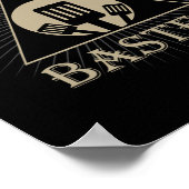 Meister Baster Lustiger Griller Bbq Fleisch Pitmas Poster (Ecke)