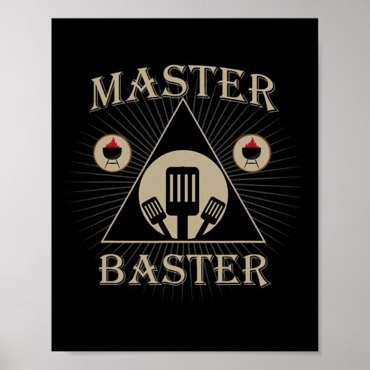 Meister Baster Lustiger Griller Bbq Fleisch Pitmas Poster (Vorne)