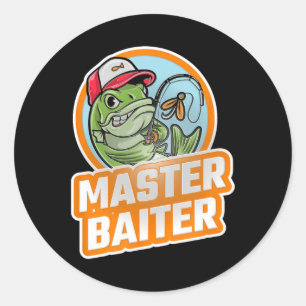 Meister Byiter Vintage B Angeln Lustiger Angler 1 Runder Aufkleber