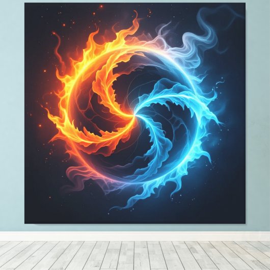 „Meister der 4 Elemente“ Leinwanddruck (Insitu (Holzboden))