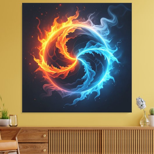 „Meister der 4 Elemente“ Leinwanddruck (Insitu (Wohnzimmer))