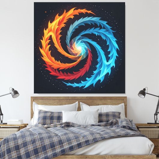 „Meister der 4 Elemente“ Leinwanddruck (Insitu (Schlafzimmer))