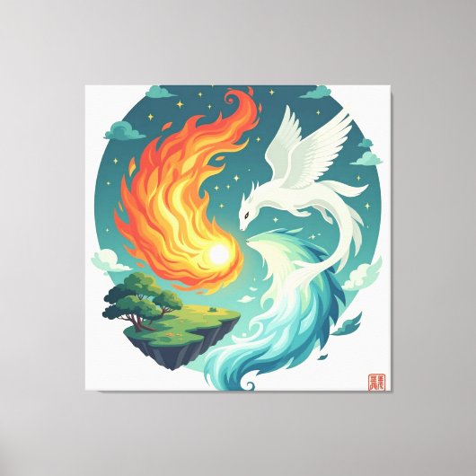 „Meister der 4 Elemente“ Leinwanddruck (Vorderseite)