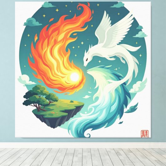  „Meister der 4 Elemente“   Leinwanddruck (Insitu (Holzboden))