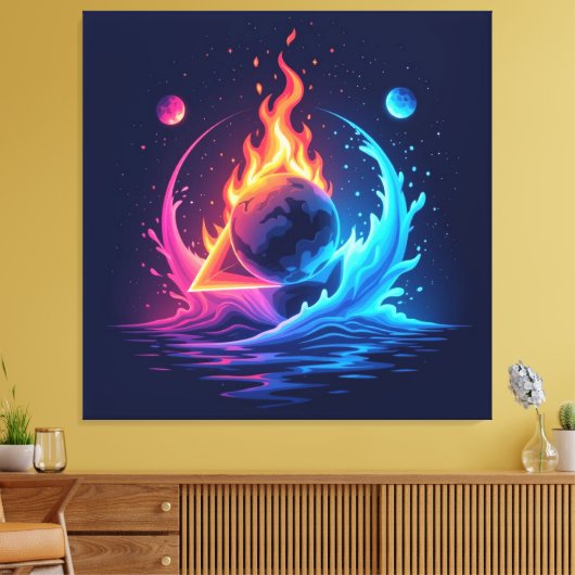 „Meister der 4 Elemente“ Leinwanddruck (Insitu (Wohnzimmer))