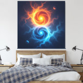 „Meister der 4 Elemente“ Leinwanddruck (Insitu (Schlafzimmer))