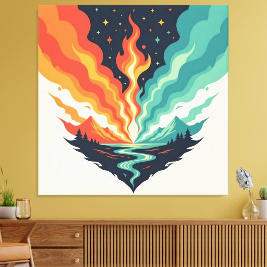 „Meister der 4 Elemente“ Leinwanddruck (Insitu (Wohnzimmer))