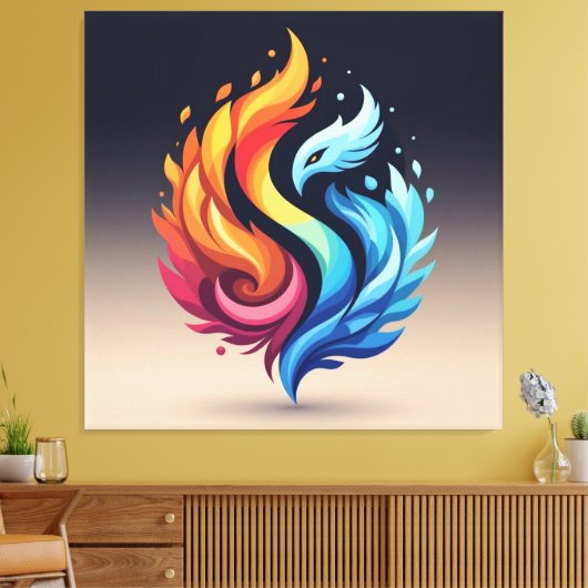 „Meister der 4 Elemente“ Leinwanddruck (Insitu (Wohnzimmer))