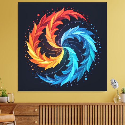 „Meister der 4 Elemente“ Leinwanddruck (Insitu (Wohnzimmer))