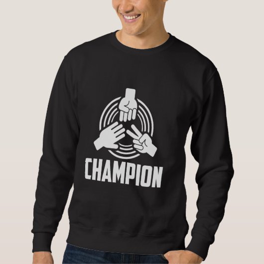 Meister der Handspiele-Rock Paper-Schere Champion Sweatshirt (Vorderseite)